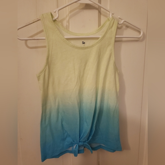 Girls two-tone ombre twist front tank top - Picture 1 of 5